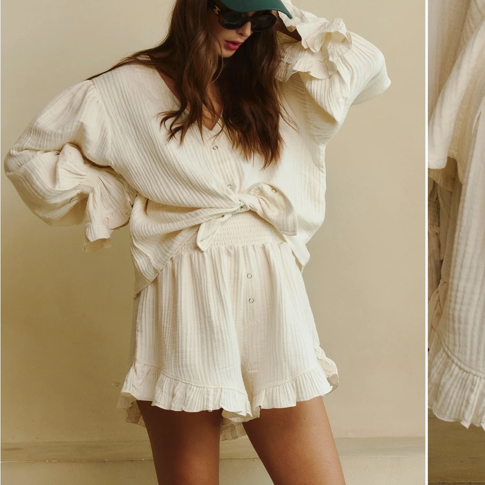 Nothing fits but luxe ruffled muslin set